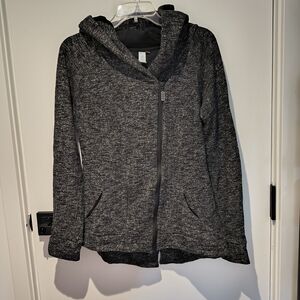 Three Stones Black & Gray Zip-Up Hoodie for Women Medium